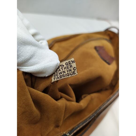 Patricia Nash Saddle Tan Leather Rosolini Tooled Buckle Flap Crossbody Bag EUC - Picture 11 of 16